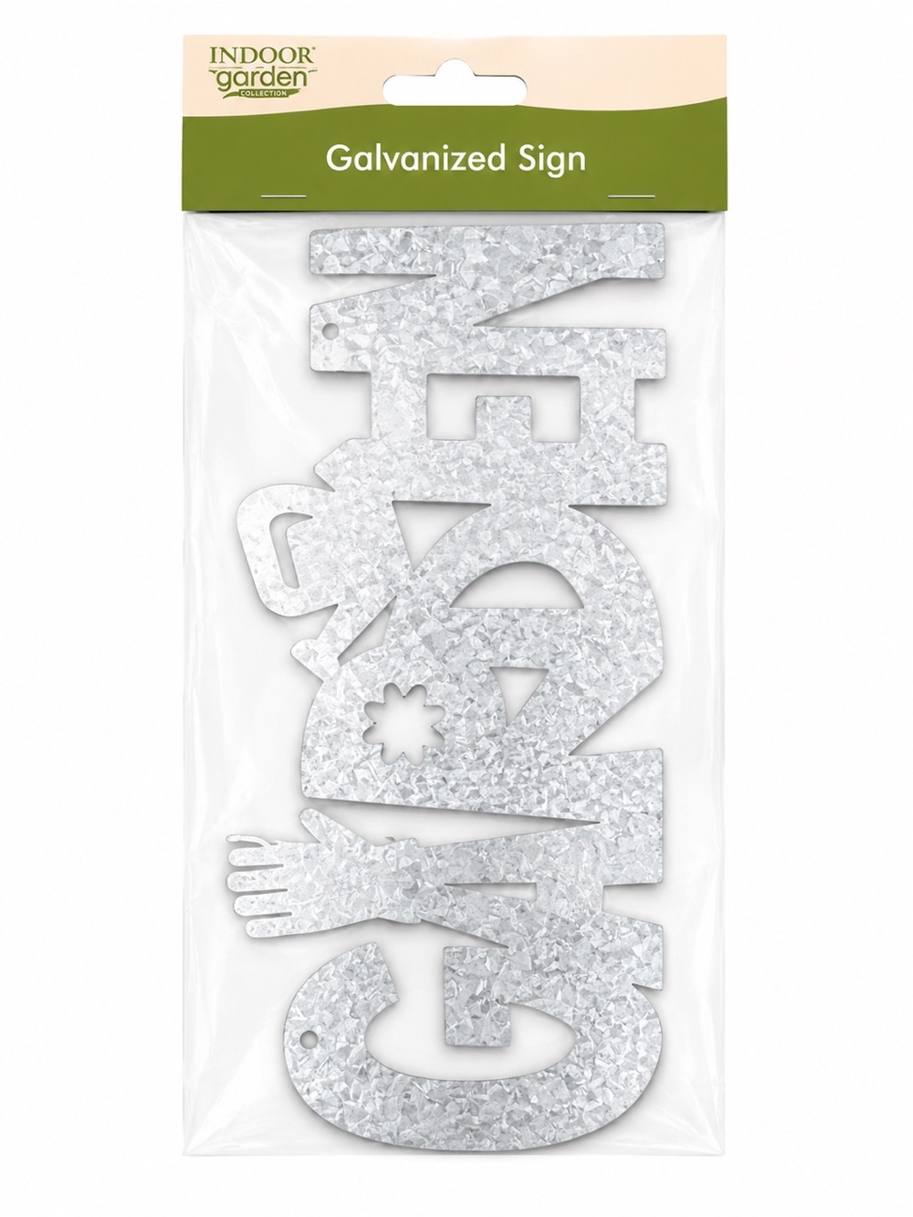 Galvanized “Garden” Metal Wall Sign | Farmhouse Decor | Indoor Garden Collection